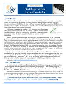 Clarksburg micropolitan area / Northwestern Turnpike / Community foundation / Foundation / Clarksburg /  West Virginia / Waldomore / Clarksburg