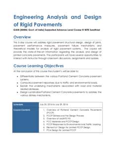Engineering Analysis and Design of Rigid Pavements