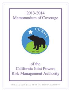 Memorandum of Coverage of the California Joint Powers Risk Management Authority