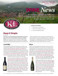 KLWines.com | January 15, 2015 We visit Alsace and the Loire Valley, two regions with crisp, focused wines that will