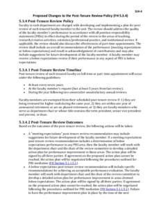 S14-4  Proposed Changes to the Post-Tenure Review Policy (FH[removed]Post-Tenure Review Policy Faculty in each department are charged with developing and implementing a plan for peer review of each tenured faculty m