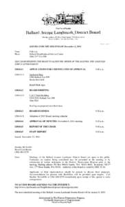 BLD[removed]AGENDA FOR THE MEETING OF December 4, 2014 Time: Place:  9:00 a.m.