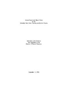 Annual Report and Plan of Work for the Nebraska State Water Planning and Review Process Submitted to the Governor and Legislature by the