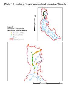 Plate 12. Kelsey Creek Watershed Invasive Weeds  ³ Legend Surveyed Locations of