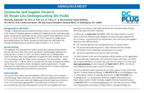 Cables / Undergrounding / Pepco