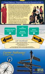Career Pathways: Prepares Students for Success in Life Picture this: It’s graduation day and students are walking across the stage, excited to receive their diplomas. These students have been on a pathway that began in