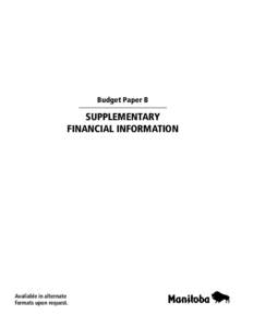 Budget Paper B  SUPPLEMENTARY FINANCIAL INFORMATION  Available in alternate