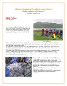 Glasgow Geological Society day excursion to Ballachulish and Glencoe. Leader-: Ben Harte Saturday 14th May Report by- R J Diamond 21 people present