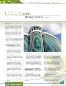 SPECIAL REPORT:  The Greening of Municipalities LEED Canada