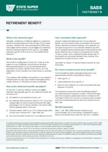 SASS factsheet 5 retirement benefit  What is the retirement age?