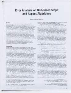 ErrorAnalysisonGrid-Based Slope andAspectAlgorithms Qiming  Zhou and Xuejun Uu