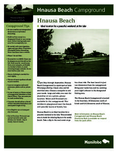 Hnausa Beach Campground Hnausa Beach Provincial Park Campground Tips