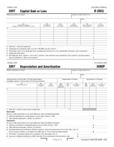 2007 Schedule D[removed]Form 3885P - Capital Gain or Loss/Depreciation and Amortization