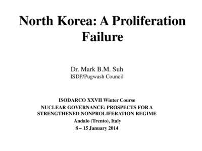 The North Korean Missile Problem