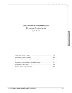 Alberta Heritage Savings Trust Fund[removed]Financial Statements