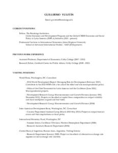 Microsoft Word - Guillermo_VULETIN_CV - Brookings.doc