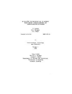 ANTHRACENE BIOCONCENTRATION IN RAINBOW TROUT DURING SINGLE-COMPOUND AND COMPLEX-MIXTURE EXPOSURES G. Linder H.L. Bergman J.S. Meyer