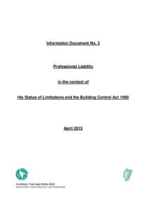 Information Document No. 3  Professional Liability in the context of