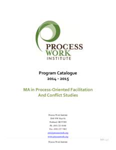 Program CatalogueMA in Process-Oriented Facilitation And Conflict Studies  Process Work Institute