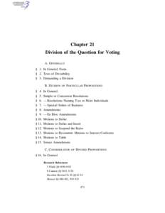 Government / Motion to strike / Constitutional amendment / Division of the assembly / Resolution / Citation signal / Appeal / Standing Rules of the United States Senate /  Rule XV / Parliamentary procedure / Principles / Division of a question