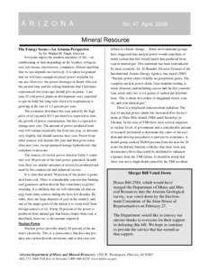 Arizona Mineral Resource  No. 47 April, 2008 A R I Z O N A