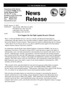 U.S. Fish & Wildlife Service Department of the Interior U.S. Fish & Wildlife Service Pacific Regional Office 911 NE 11th Avenue Portland, Oregon[removed]