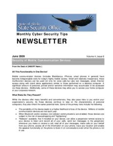 Monthly Cyber Security Tips  NEWSLETTER June[removed]Volume 4, Issue 6