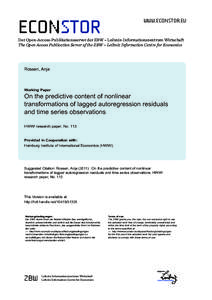 econstor  www.econstor.eu Der Open-Access-Publikationsserver der ZBW – Leibniz-Informationszentrum Wirtschaft The Open Access Publication Server of the ZBW – Leibniz Information Centre for Economics