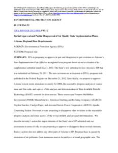Prepublication Proposed Final Rule - Arizona Regional Haze Requirements