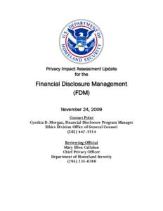 Department of Homeland Security Privacy Impact Assessement Update