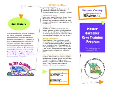 Landscape architecture / Master gardener program / Community-based organizations / Environment / Gardening / Community gardening / Rochester Community Garden / Community building / Urban agriculture / Environmental design