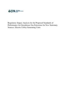 Regulatory Impact Analysis for the Proposed Standards of Performance for Greenhouse Gas Emissions for New Stationary Sources: Electric Utility Generating Units EPA-452/R[removed]March 2012