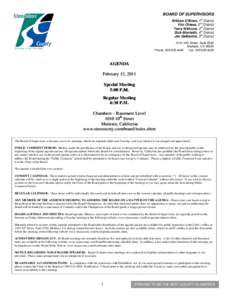 February 15, [removed]Board of Supervisors Agenda