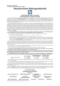 Prospectus Supplement To Prospectus dated September 28, 2012 Deutsche Bank Aktiengesellschaft  $1,500,000,[removed]% Fixed Rate