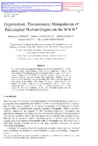 Copia esclusivamente ad uso personale o di ricerca MIchele Crudele Organisation, Transmission, Manipolation of Pathological Human Organs on WWW