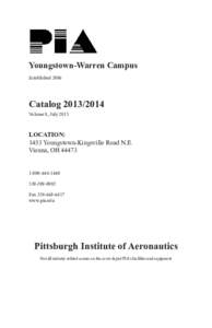 Youngstown-Warren Campus Established 2006 Catalog[removed]Volume 8, July 2013