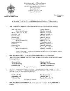 State holidays in New Jersey / Alcoholic beverage / Drug culture / Holidays in the United States