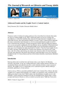 The Journal of Research on Libraries and Young Adults  Volume 6: August 2015 www.yalsa.ala.org/jrlya