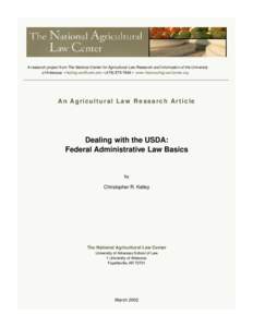 Research Publications, National Agricultural Law Center