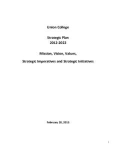   	
   Union	
  College	
   	
   Strategic	
  Plan	
  