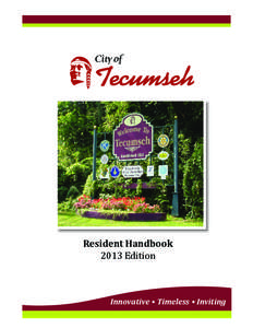Resident Handbook 2013 Edition Innovative • Timeless • Inviting 1  City Government