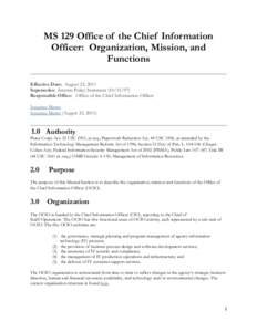 MS 129 Office of the Chief Information Officer