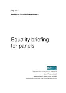 July 2011 Research Excellence Framework Equality briefing for panels