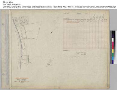 Mingo Mine Box 232B, Folder 25 CONSOL Energy Inc. Mine Maps and Records Collection, [removed], AIS[removed], Archives Service Center, University of Pittsburgh 