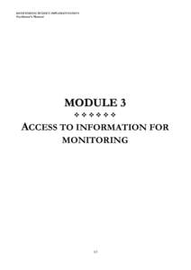 MONITORING BUDGET IMPLEMENTATION  Facilitator’s Manual MODULE 3      