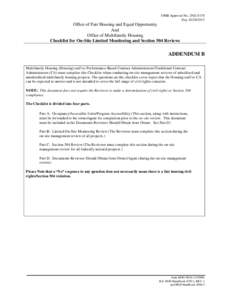 OMB Approval No[removed]Exp[removed]Office of Fair Housing and Equal Opportunity And Office of Multifamily Housing