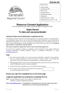 Resource consent / Resource Management Act / Taranaki Region / Consent / Canterbury Region / Central Plains Water / Law / New Zealand / New Zealand law