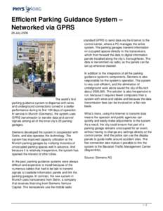 Efficient Parking Guidance System – Networked via GPRS