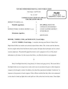 NOT RECOMMENDED FOR FULL-TEXT PUBLICATION File Name: 13a0787n.06 No[removed]UNITED STATES COURT OF APPEALS FOR THE SIXTH CIRCUIT BRIDGET WALKER, et al.,