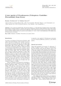 Biologia 65/6: 1040—1048, 2010 Section Zoology DOI: [removed]s11756[removed]A new species of Pseudomaseus (Coleoptera: Carabidae: Pterostichini) from Greece